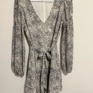 Leopard Print V-Neck Dress